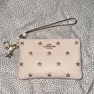 Coach Beige Wristlet with Charms